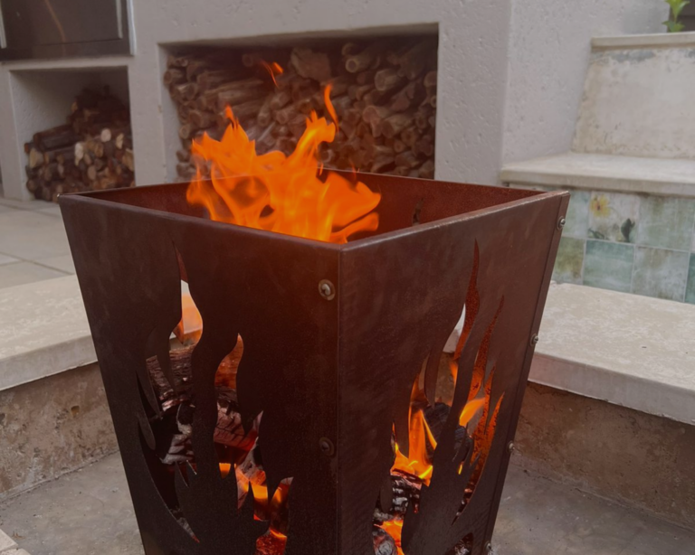 outdoor fire pit basket